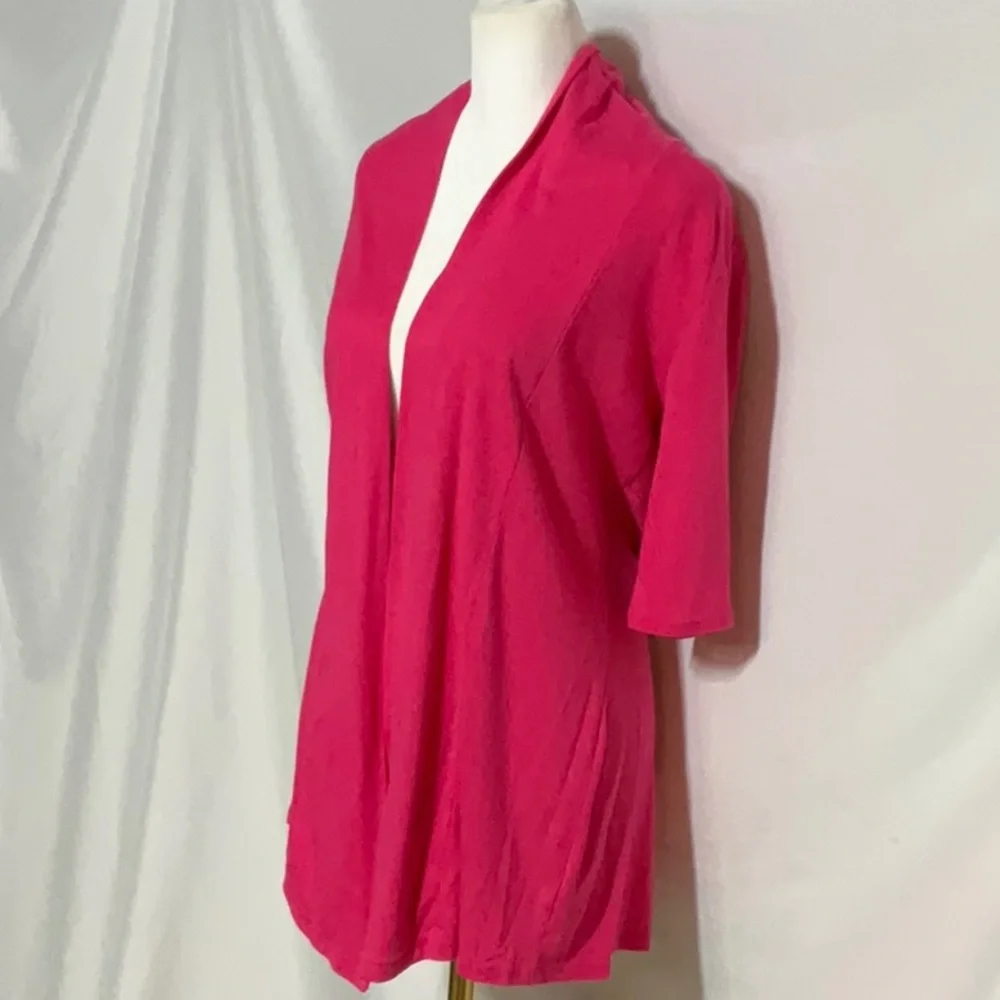 Express Pink Open Front Cardigan Cotton Blend - Picture 3 of 6